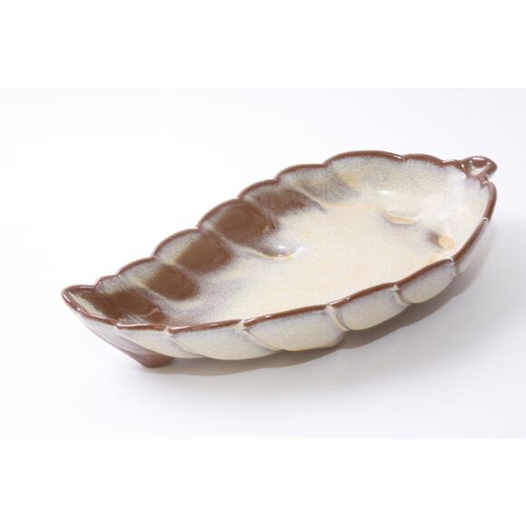 Frankoma 225, Bowl, Leaf Dish, Brown, Pottery, Ceramic, Kitchen, Serving, Home - Picture 2 of 5